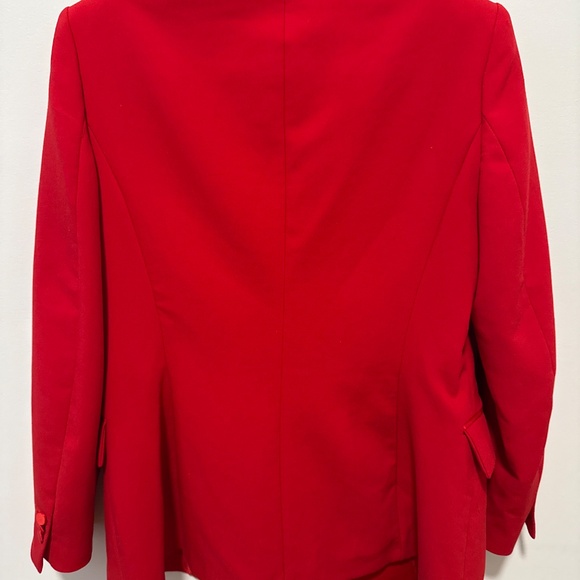 Zara red satin lapel blazer - Picture 4 of 4